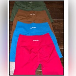 AUROLA Women's High Waist Shorts - pink, Blue, Brown, Green